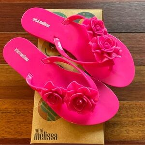 Mini Melissa Hot Pink Rose Sandals girls size 4